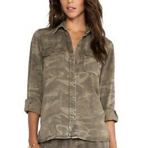 Current/Elliott Women's The Perfect Shirt in Army Camo Size 3/L